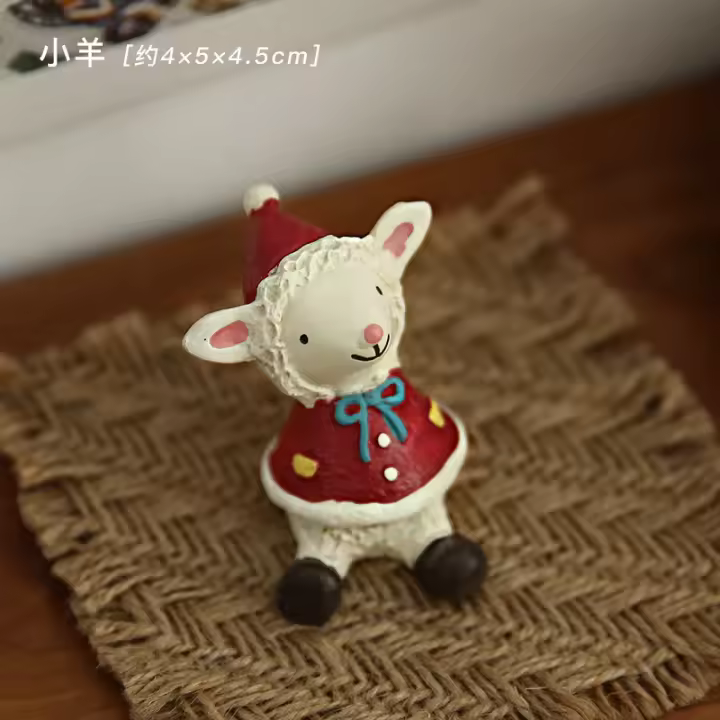 Regalo de Navidad, decoración de resina de animales bonitos, adorno de Papá Noel, decoración creativa de escritorio para oficina - 1