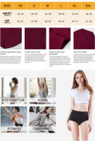 Ropa interior de mujer Falda elástica de algodón Bragas de cintura alta Paquete de 5 - details 0