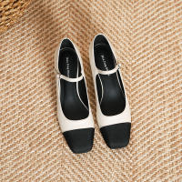 Zapatos de tacón grueso con boca baja y punta cuadrada Xiaoxiangfeng - details 19