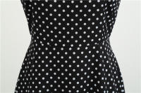 Women summer vintage 1950s 60s big swing party polka dot dress - details 70