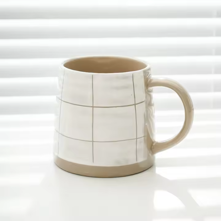 Taza pintada a mano de estilo ins de cerámica nórdica simple, taza de agua personalizada creativa de leche japonesa taza de café de cerámica gruesa - 1