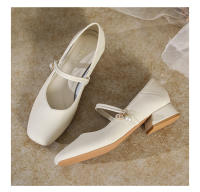 Retro versátil noche estilo nacional Mary Jane zapatos de las mujeres 2025 primavera y otoño nuevo cinturón de una palabra tacón medio boca ligera zapatos individuales mujeres - details 5
