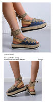 2025 ¡Novedades transfronterizas! Sandalias de plataforma de talla grande para mujer, correa de tobillo, cuerda de cáñamo, plataforma de Punta abierta, zapatos de mujer romanos Casuales - details 8