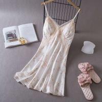 Daeyard - Lencería sexy de satén para mujer, ropa de dormir de seda con cuello en V, Babydoll Ence, vestido de noche - details 10
