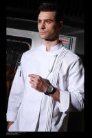 Uniforme de cocina de restaurante de invierno de alta calidad, uniforme de cocinero grueso y lavable, chaqueta de chef blanca de manga larga - details 2
