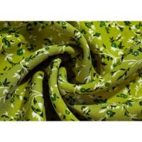 Vestido dividido verde aguacate con cordones, ligero y floral para mujer. Vestido plisado de manga corta con cuello en V. - details 12