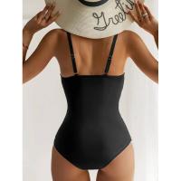 2025 Traje de baño de una pieza de talla grande para mujer, sexy con cuello en V profundo, bikini, tanga, monokini, traje de baño - details 5