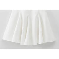 Elegante Vestido de Fiesta de Noche de Primavera BUNO Hembra Ancha Ondulada, Lazo, Color Sólido, Sin Mangas, Cuello Redondo - details 16
