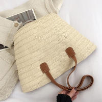 Bolso de viaje con asa superior para mujer, bolsa Bohemia de paja tejida de gran capacidad para verano - details 15