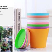 ETA color caramelo con bandeja, planta jugosa ETA, escritorio de oficina, balcón, decoración de jardín, ETROS de plástico - details 3