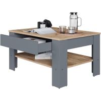 Mesa de centro, mesa central, mesa de sofá, madera ecológica, diseño moderno, estilo nórdico, medidas: 92,2 x 65 cm - details 32