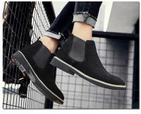 Botines Chelsea de cuero de ante de vaca para hombre, botas de Motocicleta sin cordones, informales, a la moda, primavera y otoño, novedad - details 11