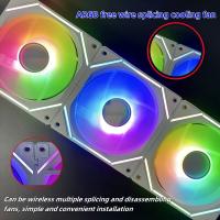 Ventilador de refrigeración ARGB Sliced ​​DXK-00027, 5 V, 3 pines, 11,99 cm, conexión inalámbrica, control de temperatura PWM silencioso, compatible con servidores, no incluye batería, componente interno de hardware de computadora, ventilador integrado - details 4