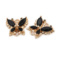 4 Uds. De circonita de latón de Color dorado de 18K, 2 agujeros, dijes de conexión de mariposa, colgantes, collar, pendientes, accesorios de joyería de alta calidad - details 6