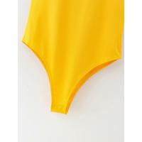 Bodysuit Veraniego Para Mujer Sexy Y Slim De Color Sólido Verde Ajustado Casual Chic Para Club Polyester Sin Decoración - details 25