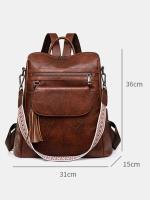Mochila de cuero de las señoras,Diseño de moda,Bolso de hombro de las señoras,Mochila de viaje,Gran capacidad,Vintage,Bolsa Crossbody - details 0