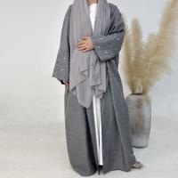 Vestido de Ramadán Khimar Abaya, Arabia Saudita, Turquía, Islam, bordado de Luna, cárdigan musulmán, ropa de oración para mujer, 2024 - details 3