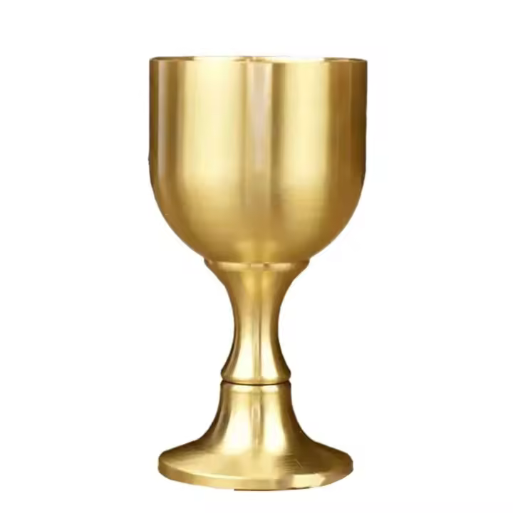 Taza de Bronce Vintage Vino Rojo, Borde Suave, Brillo Goso Portátil para Fiesta en Casa, Boda, Escena - 1