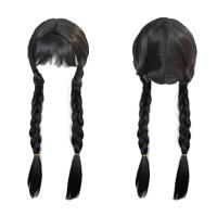 Disfraz de Addams para Niñas Vestido de Fiesta de Halloween con Peluca, Calcetines, Cinturones - details 9