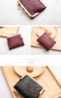 MIYIN-cartera pequeña de cuero para mujer, monedero Vintage plegable, compacto, con cremallera y cierre de beso - details 9