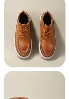 Cuero genuino de alta gama, capa pura de cabeza de res, estilo de herramientas de cuero de vaca, zapatos de caña alta. - details 3