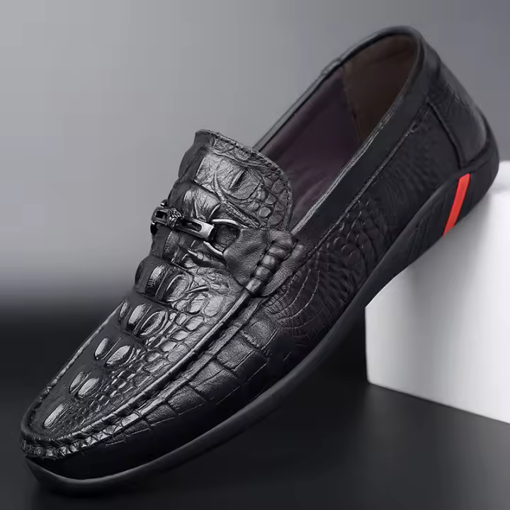 Nuevos zapatos de cuero geniales casuales simples de gran tamaño para hombres, zapatos de conducción huecos, zapatos Doudou de cuero genuino. - 1