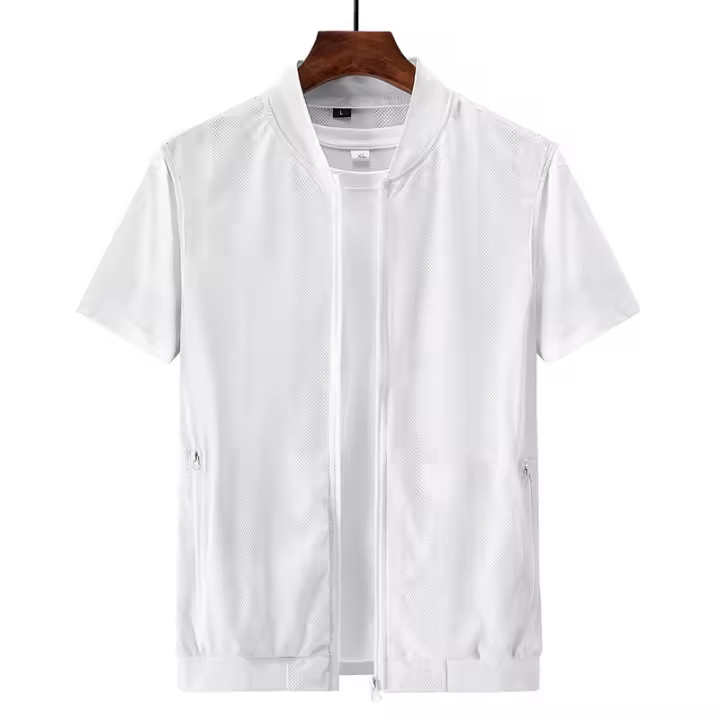 Chaleco de pesca ligero para hombre, chaqueta de malla con cierre, chaleco para periodismo, verano - 1