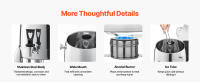 Dispensador de Bebidas de Acero Inoxidable SucceBuy, Contenedor de Bebidas de 12L con Quemador de Alcohol, Apto para Bebidas Calientes y Frías como Café, Té y Agua, con Grifo y Tubo de Hielo, Ideal para Restaurantes, Hoteles y Eventos - details 3