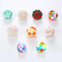 Juguete Para Gatos Pelota De Terciopelo Con Campana Juguete Elástico De Colores Para Divertir a Los Gatos Material De Lana - details 5