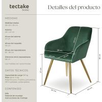 Sillas de Comedor Ergonómicas y Versátiles Juego de Sillas Tapizadas en Terciopelo - details 64