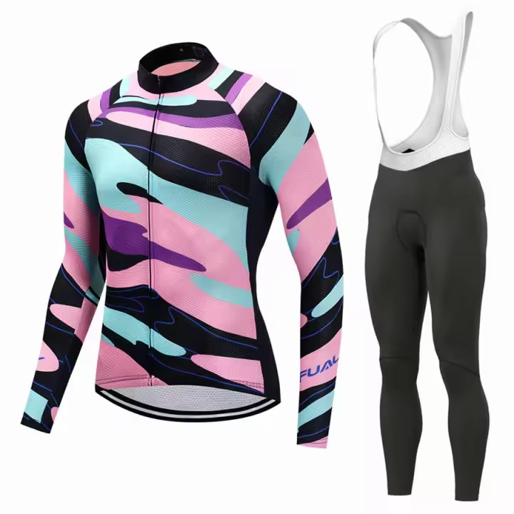 Conjunto de Ciclismo de manga larga, ropa deportiva transpirable de secado rápido, absorbe la humedad, primavera y otoño, novedad - 1