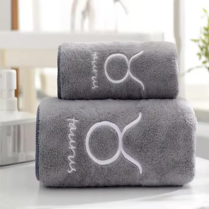Toalla de baño de constelación suave y grande de 70x140cm, juego de toallas de baño bordadas suaves y absorbentes - 1