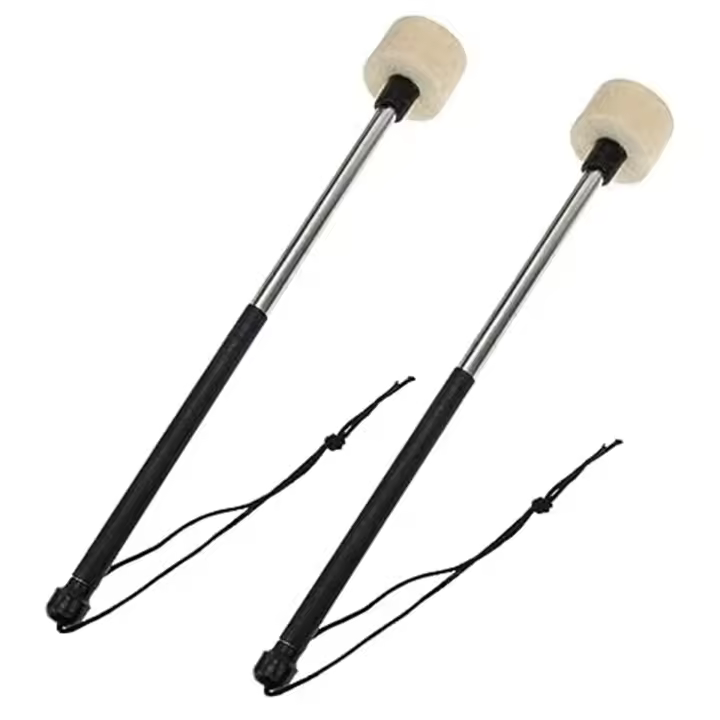 Mazo de tambor de graves duradero, con cabeza de fieltro de lana baqueta, mazo de tambor de banda, mazo de tambor de marcha - 1