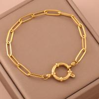Pulsera de acero inoxidable para mujer, joyería simple de moda con cadena cruzada dorada - details 0