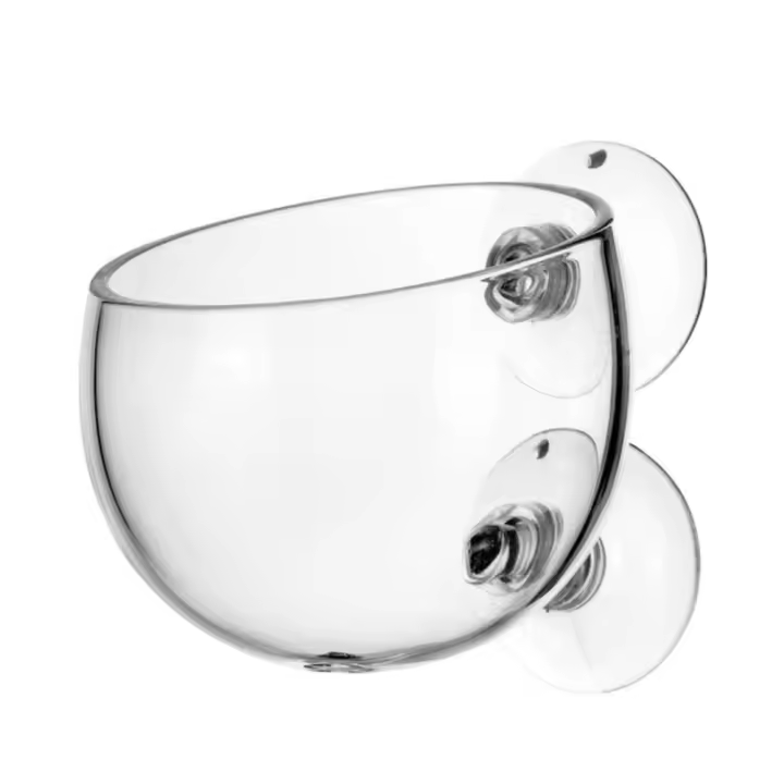 Vidrio de borosilicato alto con ventosas para decoración de pecera, taza de hierba de agua, maceta de plantas de Acuario, accesorios para mascotas - 1