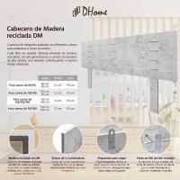 Cabecero de Madera reciclada DM con Patas Estilo Palet Horizontal Cama Palets Herrajes incluidos (150cm, Acabado Mármol) - details 2