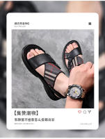 Sandalias de Tacón de Látex Suave Uso Dual para Hombre en Verano Zapatillas de Playa de Piel de Vaca de Primera Capa - details 6