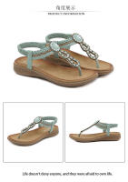 Sandalias de nuevo estilo con diamantes de imitación, cómodas, de punta redonda, para vacaciones en la playa, zapatos planos de talla grande - details 41