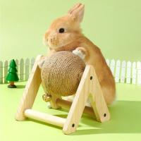 Conejo de juguete para mascotas pequeñas, garra de molienda, Bola de Sisal de cáñamo, resistente al desgaste y a las mordeduras, estable, antigiro, rompecabezas - details 2