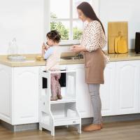 Taburete de Aprendizaje 2 en 1 Versátil para Niños Mayores de 3 Años Escritorio Convertible con Escritura y Barra de Seguridad 42x44x86 cm Gris - details 0