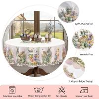 1 redondo 5 tamaños para elegir, Pascua, pollo, mantel cuadrado estampado, manualidades en relieve, decoración de papel pintado de jardín de primavera, - details 4