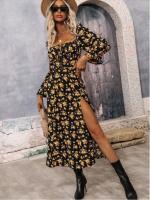 Elegante Vestido Maxi de Temporada Floral Estilo Boho Chic para Mujeres - details 1