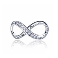 Pulsera de plata de ley 925 para fabricación de joyas, abalorio de corazón Love You Infinity, Original, 925 - details 0