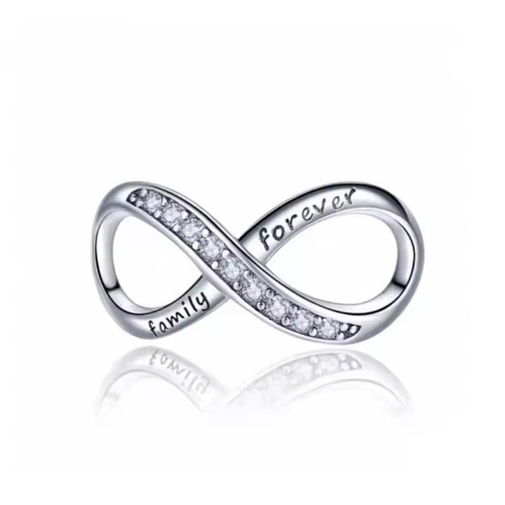 Pulsera de plata de ley 925 para fabricación de joyas, abalorio de corazón Love You Infinity, Original, 925 - 1