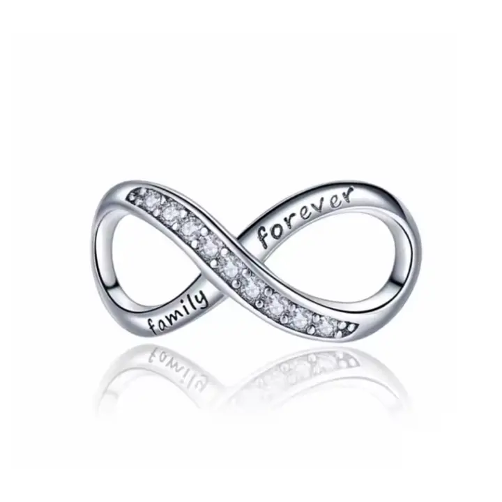 Pulsera de plata de ley 925 para fabricación de joyas, abalorio de corazón Love You Infinity, Original, 925 - 1