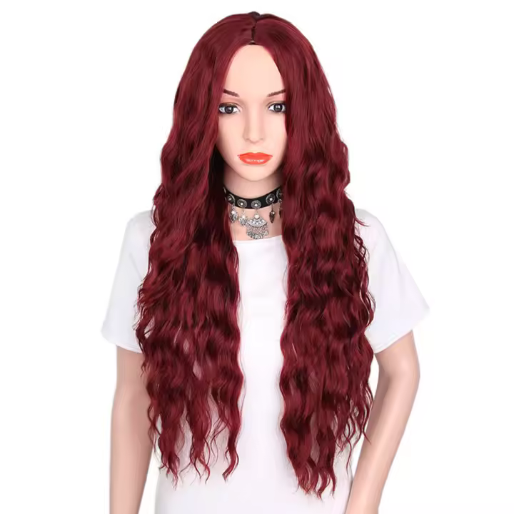 Peluca de pelo largo y ondulado sintético, pelo suelto Natural, rizado, fibra resistente al calor, accesorios para el cabello - 1