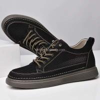 Nuevos zapatos con alzas para hombre de 8cm de malla de cuero transpirable con suela gruesa informales a la moda talla grande 47 - details 8