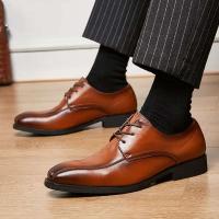 Nuevos zapatos de cuero de moda para hombres y zapatos formales casuales sólidos de goma Oxford - details 3