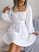 Elegante Vestido de Manga Larga con Volantes para Mujer Estilo Retro Suelto A Línea - details 6