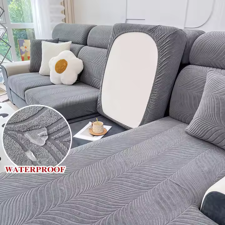 Coolazy-Funda Impermeable para Cojín de Asiento de Sofá, Protector de Muebles Elástico Jacquard para Mascotas - 1
